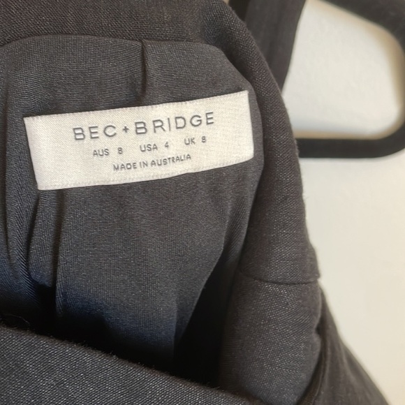 Bec + Bridge Black Linen Ruched Dress - Picture 7 of 9